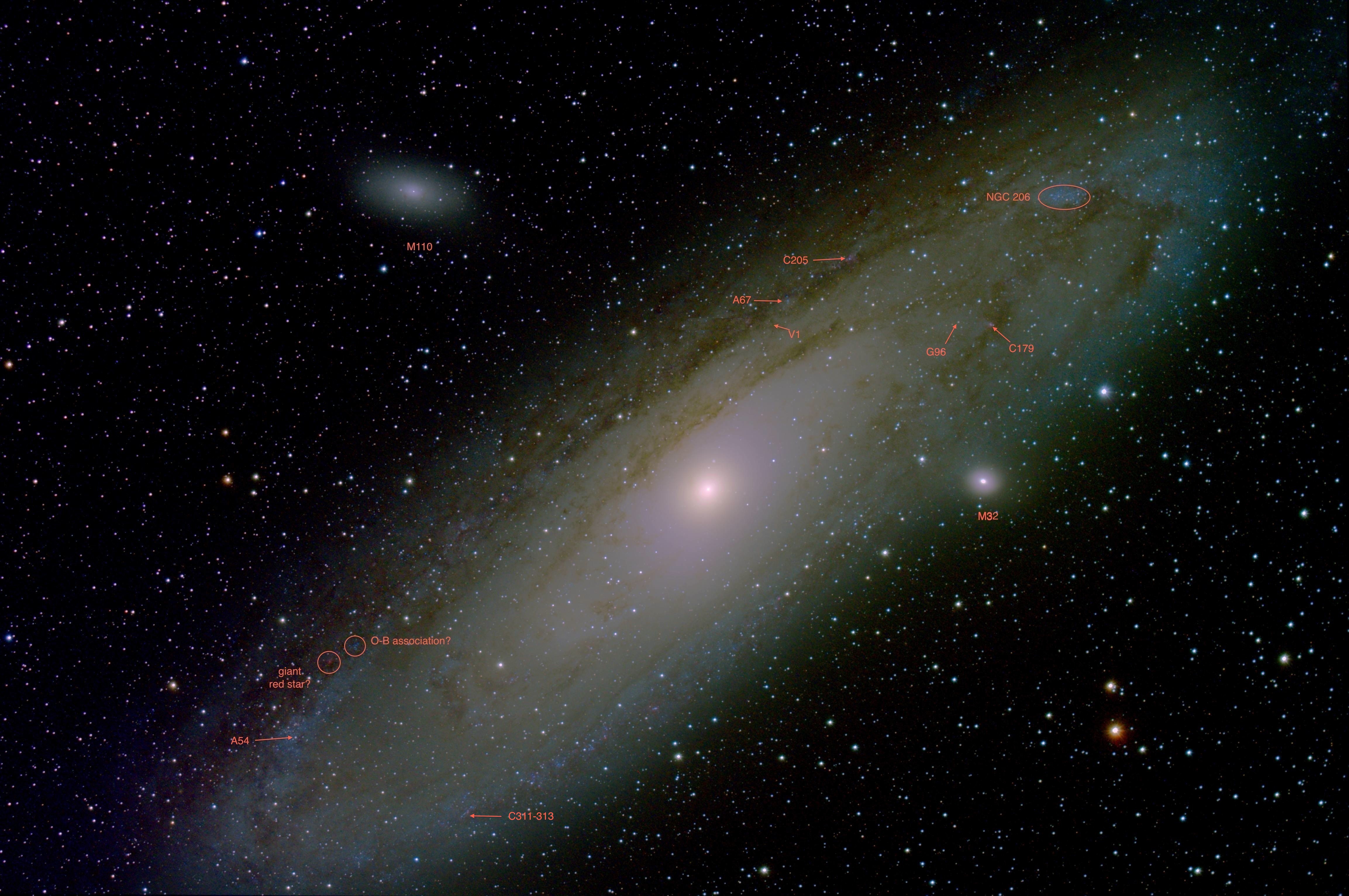 annotated image of Andromeda